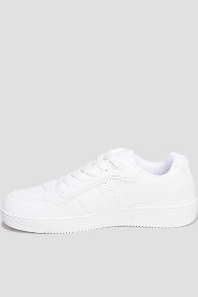 Baskets basses &agrave; lacets blanc homme