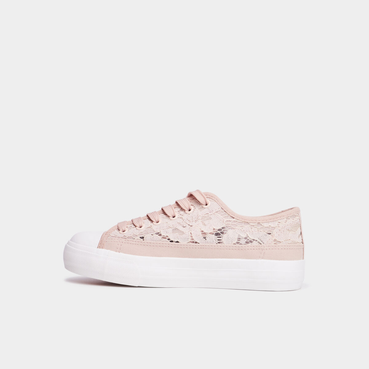 Tennis en toile dentelle Mosquitos rose femme