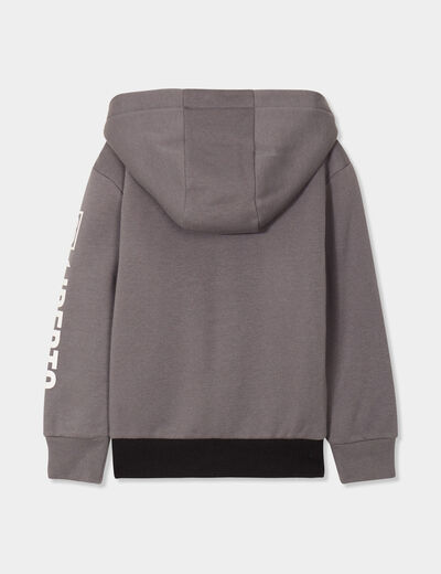 Sweat zippé à capuche fourrée Liberto noir garçon