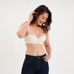 Soutien-gorge balconnet micro dentelle blanc femme