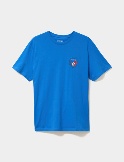 T-shirt maillot de football France coton bleu electrique mixte
