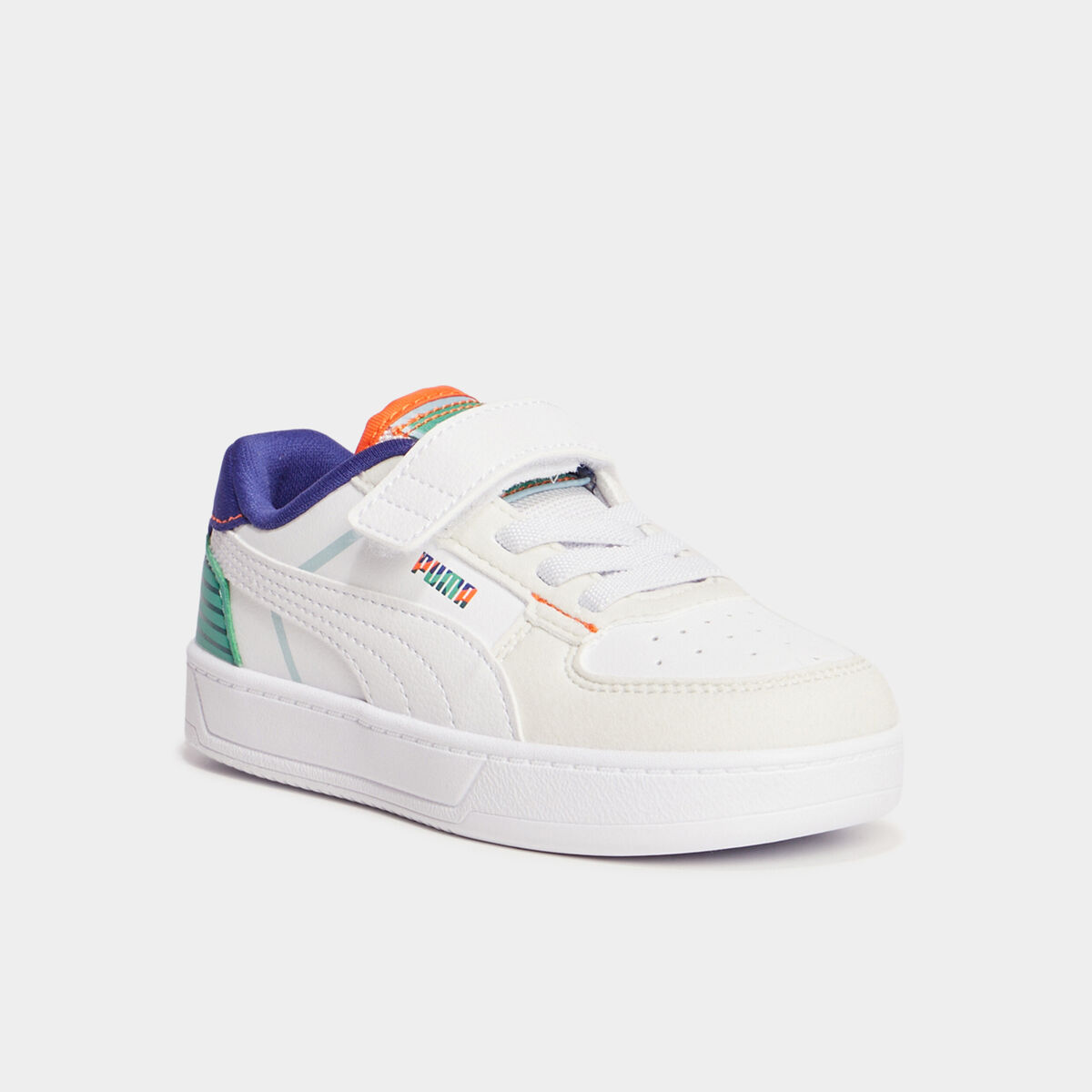 Tennis basses à scratchs Puma Cavenbett blanc bébé garçon
