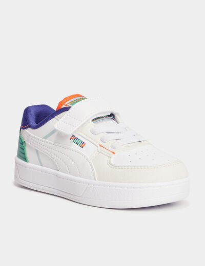 Tennis basses à scratchs Puma Cavenbett blanc bébé garçon