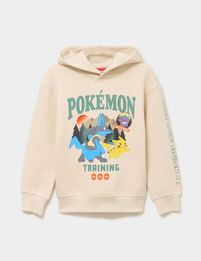 Sweat hoodie &agrave; capuche Pok&eacute;mon ivoire gar&ccedil;on