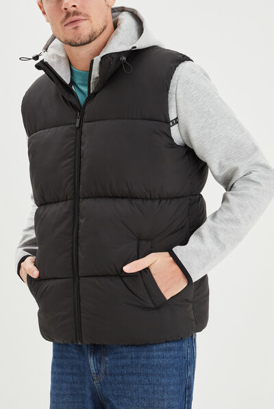 Doudoune sans manches zippée noir homme