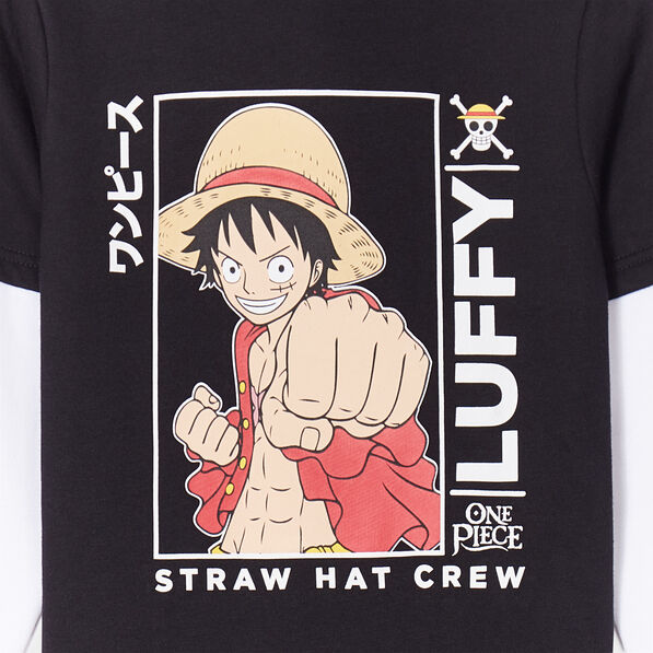 Sweat à capuche hoodie One Piece Luffy noir garçon