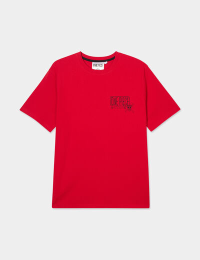 T-shirt manches courtes coton One Piece rouge homme