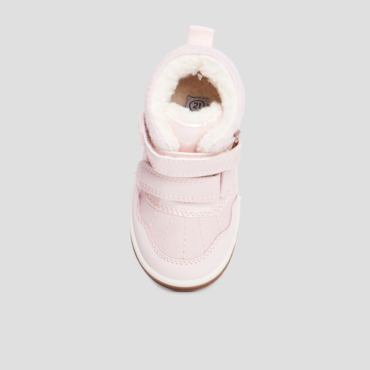 Bottines fourr&eacute;es &agrave; scratchs Trappeur rose b&eacute;b&eacute; fille