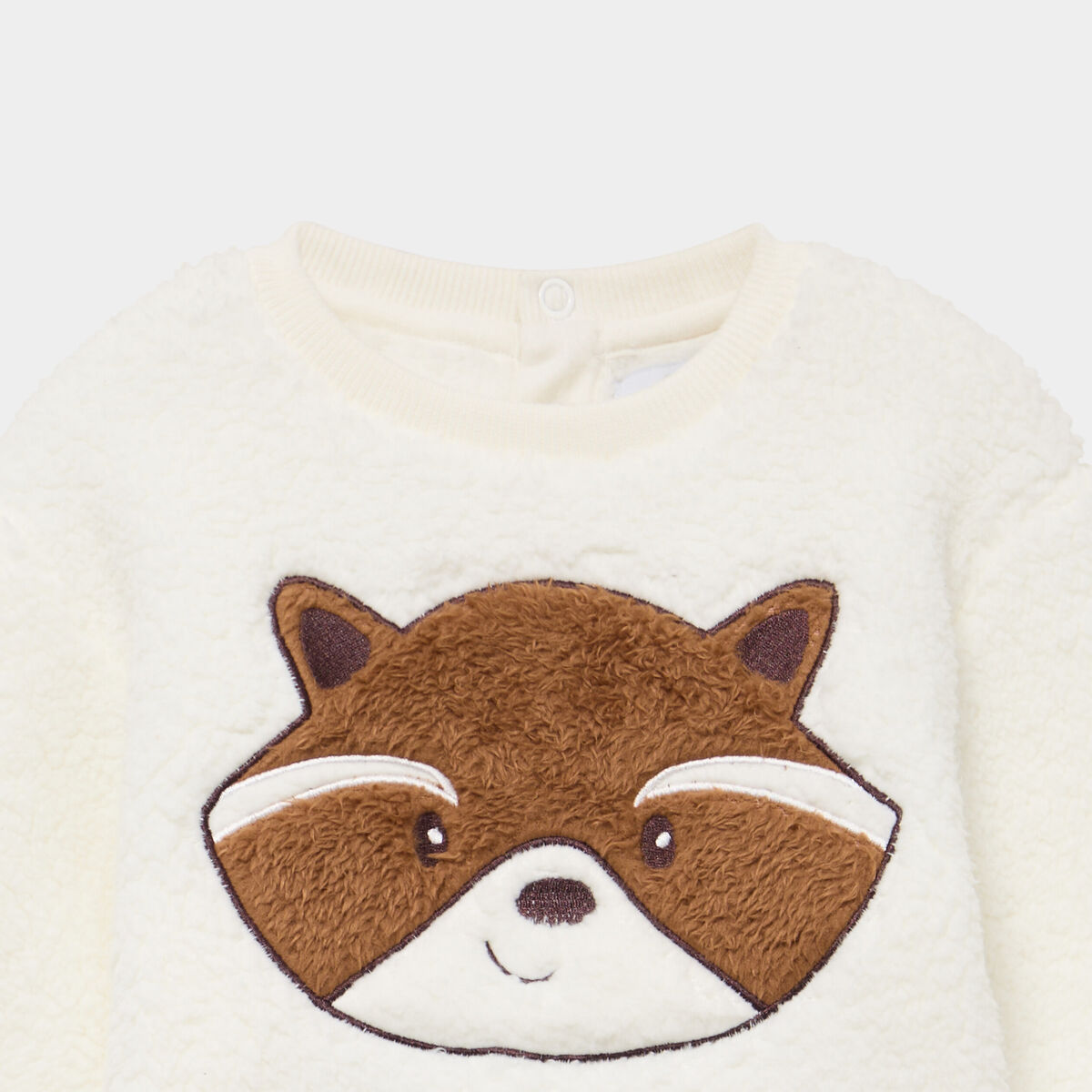 Ensemble sweat et pantalon molletonn&eacute;s ecru b&eacute;b&eacute; gar&ccedil;on