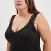 Débardeur bretelles larges col en V noir femme grande taille