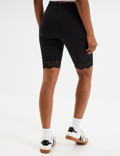Legging corsaire à dentelle noir femme