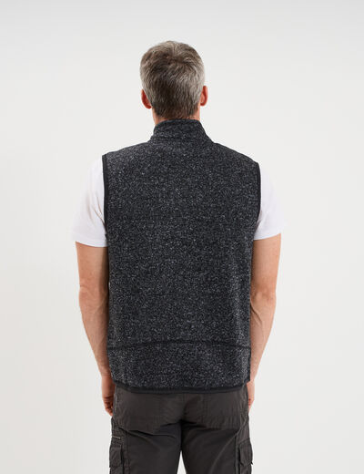 Gilet sans manches col montant gris fonc&eacute; homme