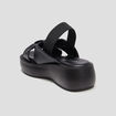 Sandales compensées plis Liberto noir femme