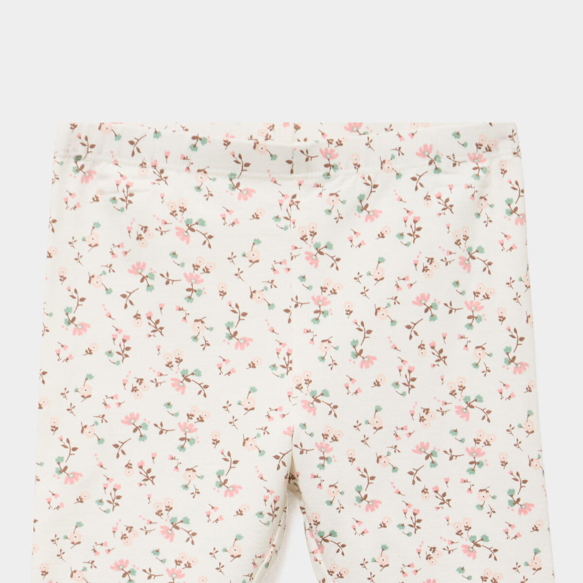 Legging doubl&eacute; taille &eacute;lastiqu&eacute;e ecru b&eacute;b&eacute; fille