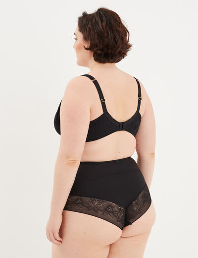 Soutien-gorge corbeille à dentelle noir femme grande taille
