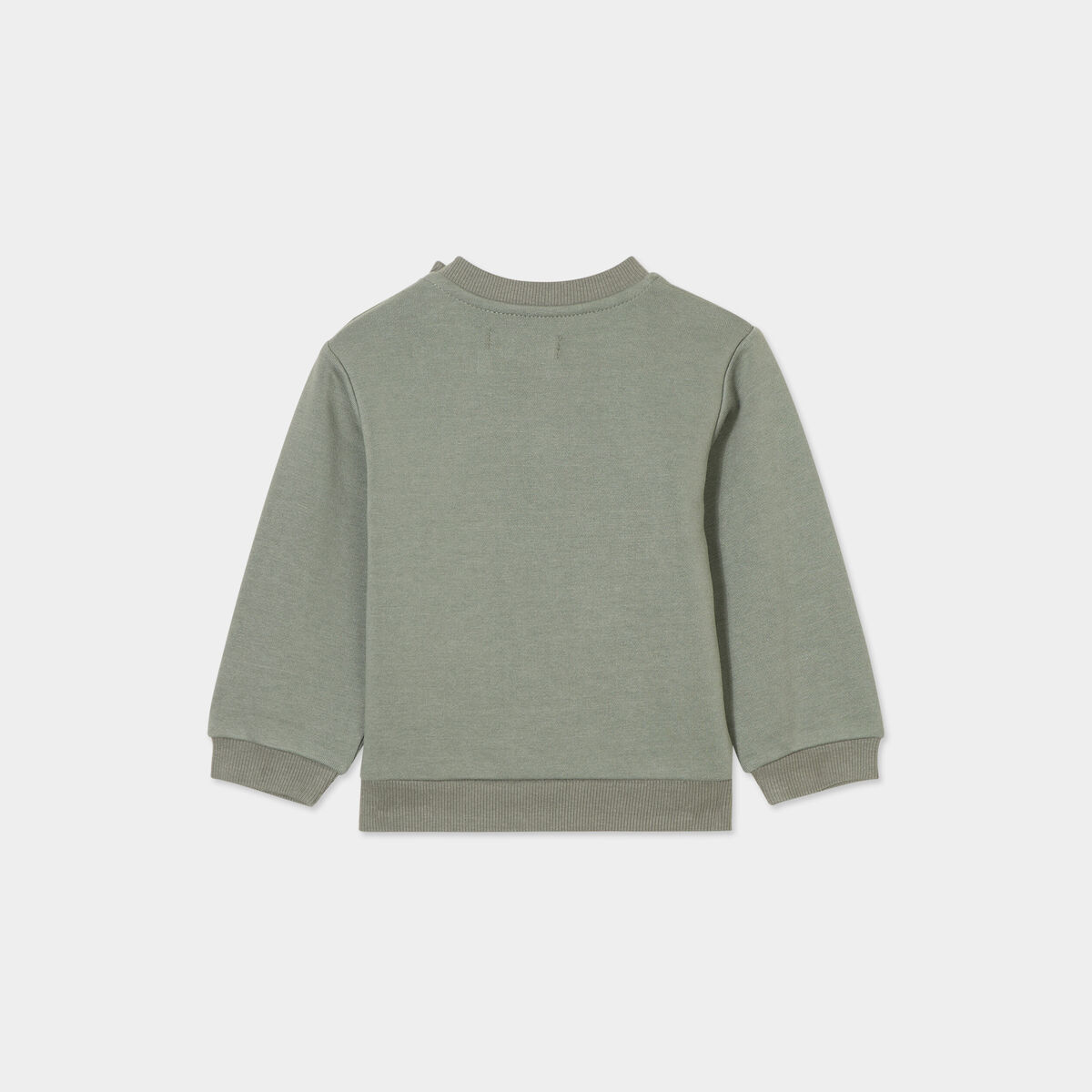 Sweat manches longues col rond vert kaki bébé garçon