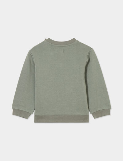 Sweat manches longues col rond vert kaki bébé garçon