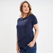 T-shirt manches courtes allaitement bleu marine femme maternit&eacute;