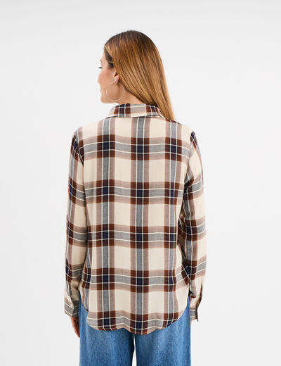Chemise oversize manches longues beige femme