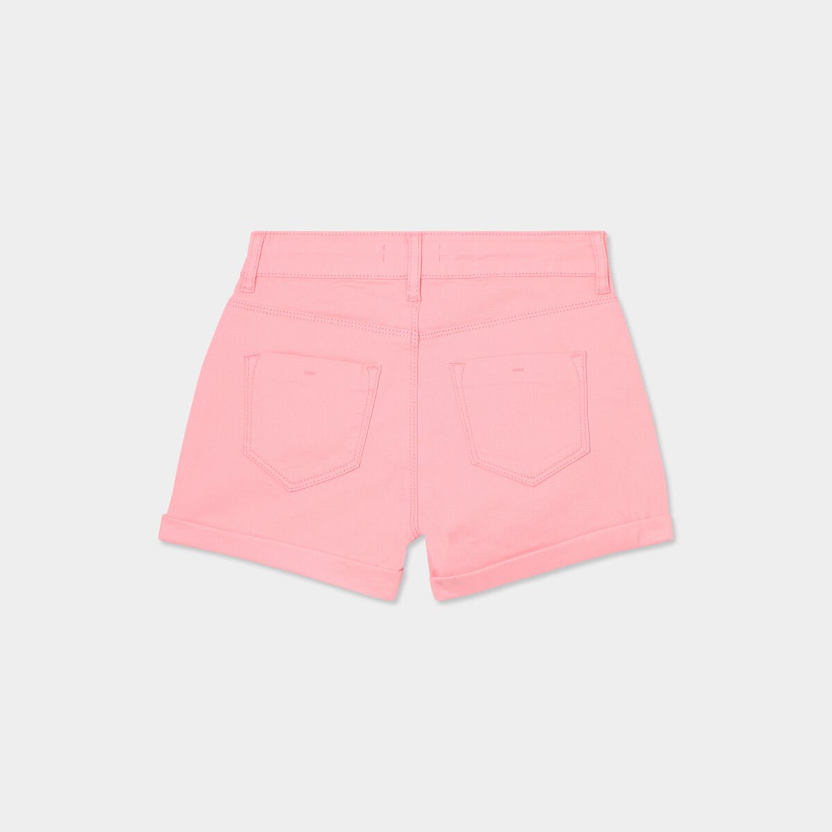Short ajusté en twill rose fille