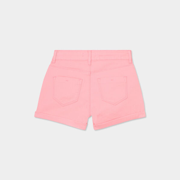 Short ajusté en twill rose fille