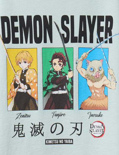 T-shirt manches courtes Demon Slayer vert pastel garçon