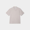 Chemise manches courtes mélange lin gris clair homme