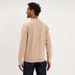 Pull col polo manches longues beige homme