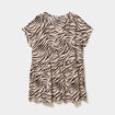Robe courte fluide manches courtes beige clair femme