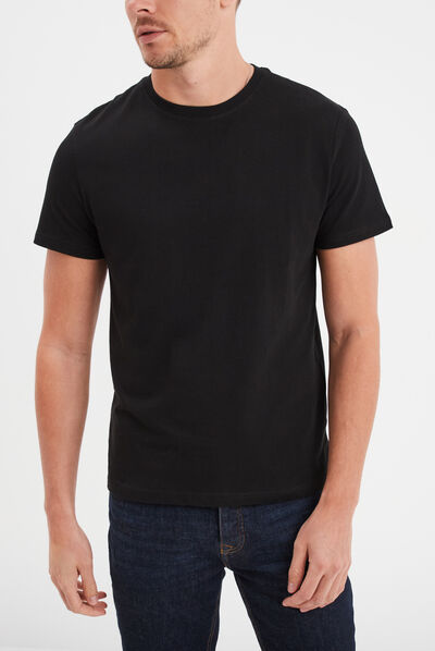 T-shirt en coton manches courtes noir homme