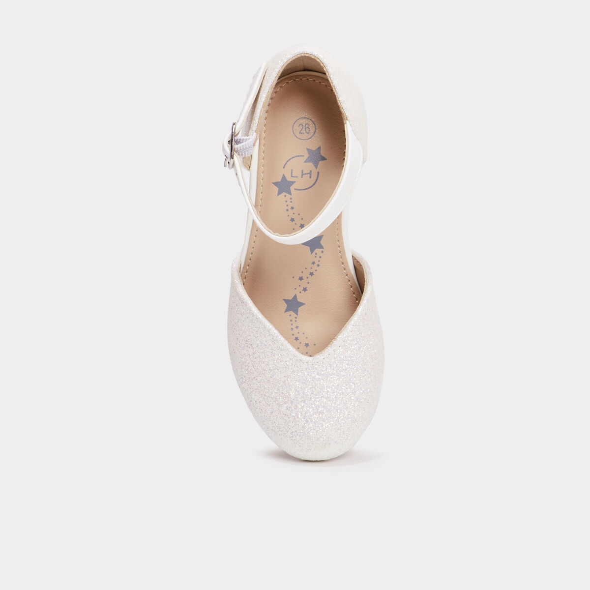 Babies à talons paillettes blanc fille