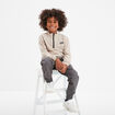 Sweat col camionneur zippé 1 poche gris foncé garçon