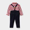Ensemble chemise et pantalon bretelles rouge fonc&eacute; b&eacute;b&eacute; gar&ccedil;on