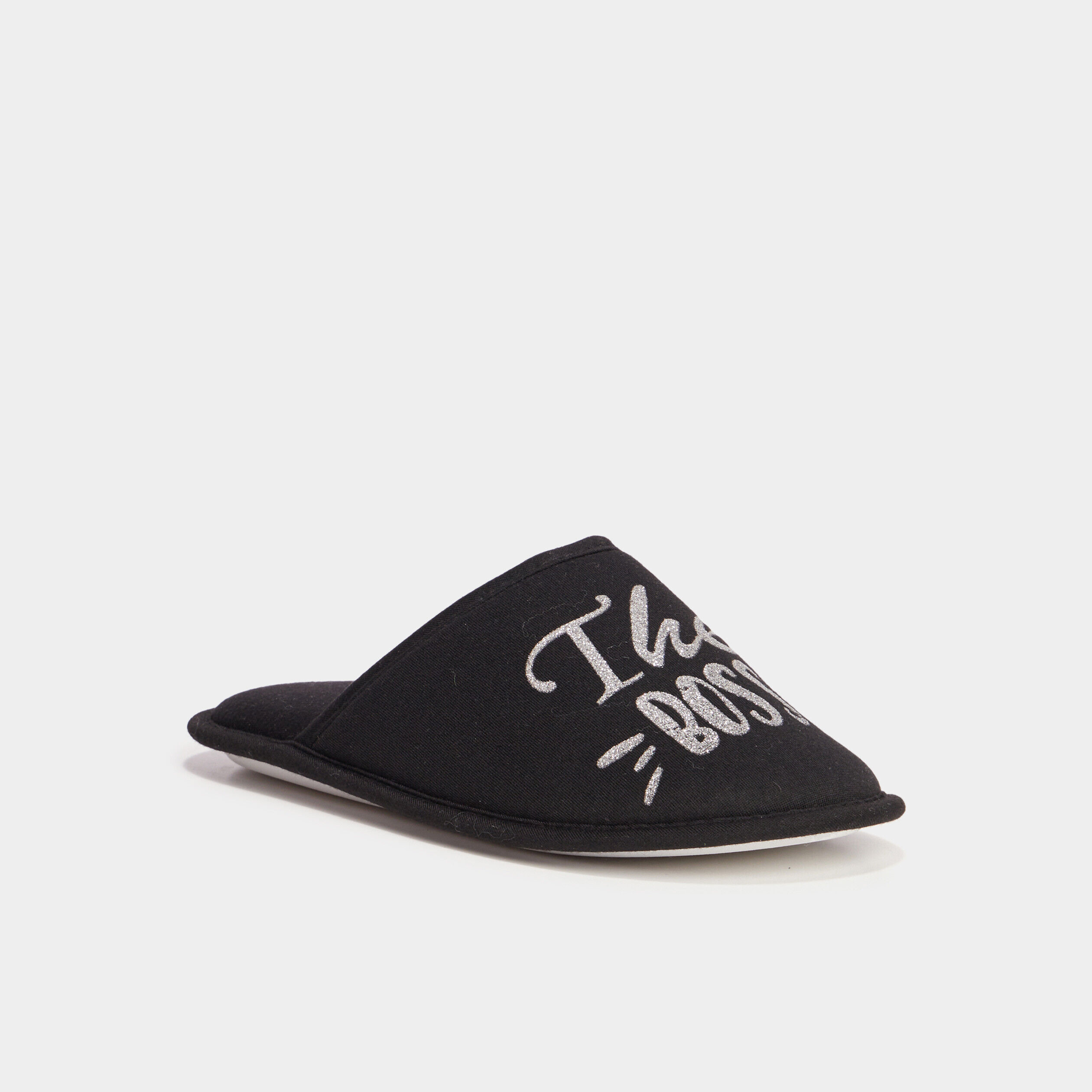 Chaussons mules noir femme LH