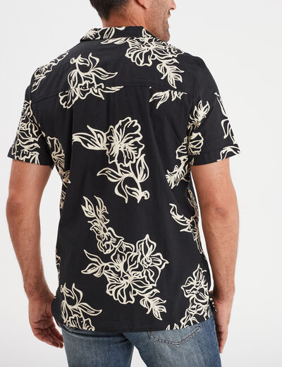 Chemise manches courtes Liberto noir homme
