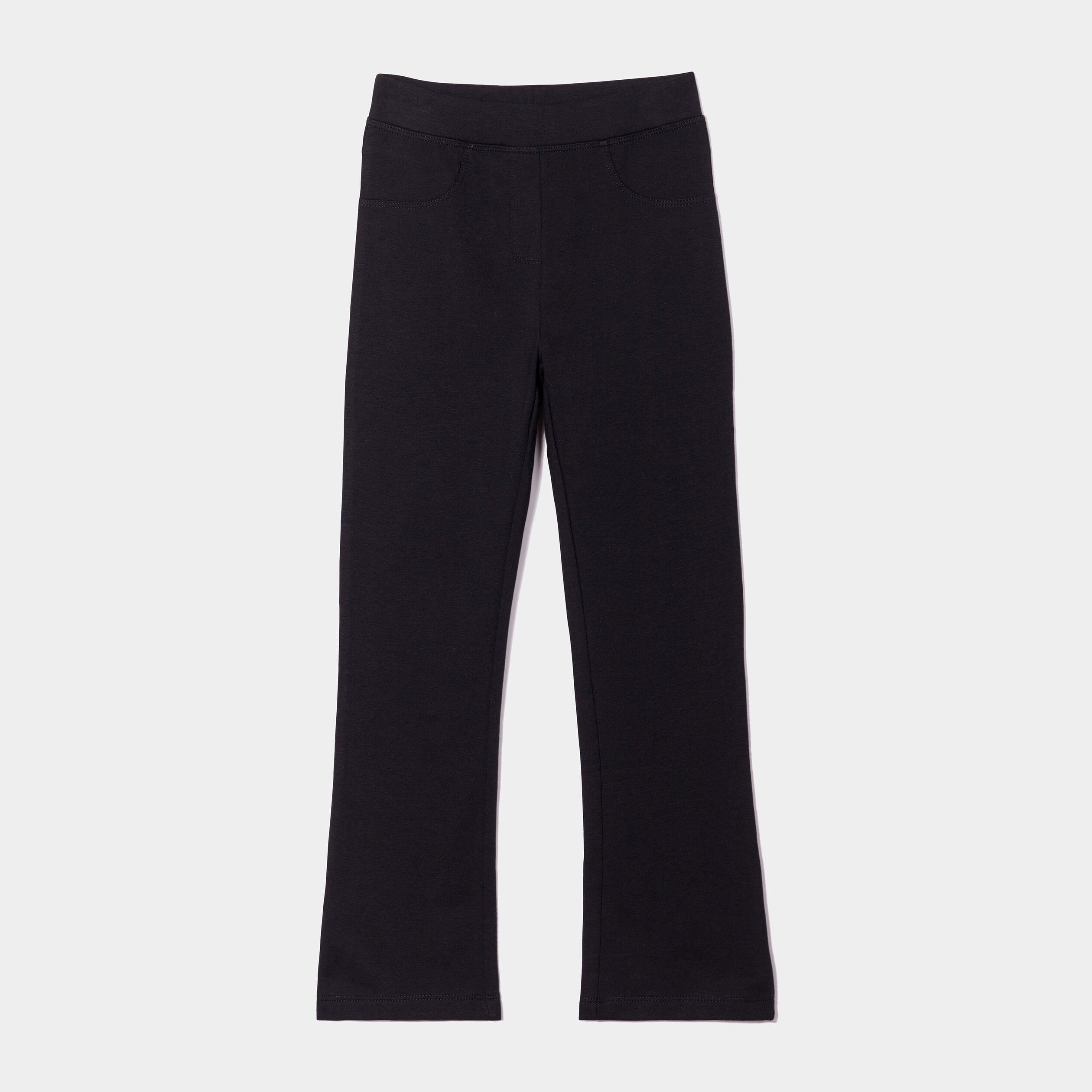 Pantalon tregging flare en molleton noir fille LH
