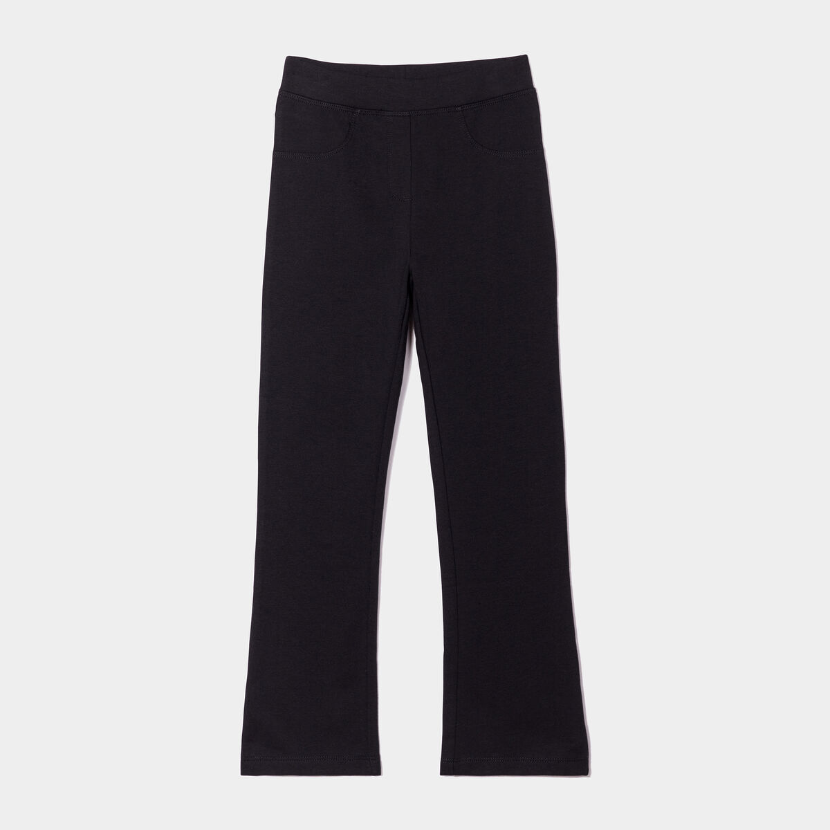 Pantalon tregging flare en molleton noir fille