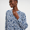 Blouse oversize col tunisien blanc femme