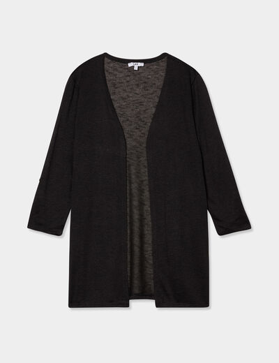 Gilet manches 3/4 noir femme