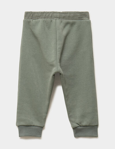 Pantalon de jogging molletonn&eacute; vert kaki b&eacute;b&eacute; gar&ccedil;on