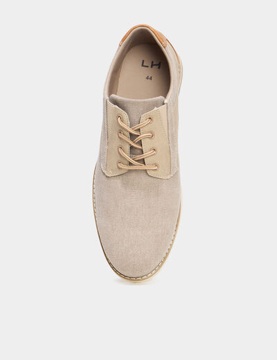 Derbies plates &agrave; lacets sable homme