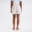 Short taille élastiquée gaze de coton ecru femme