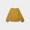 Blouse brod&eacute;e col tunisien coton vert olive femme