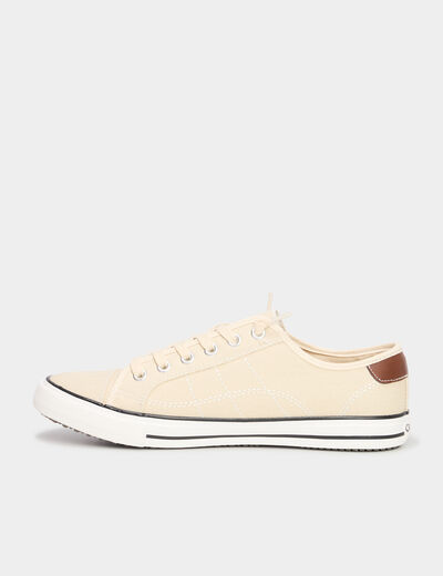 Tennis basses en toile à lacets sable homme