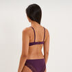 Soutien-gorge embo&icirc;tant padd&eacute; dentelle prune femme