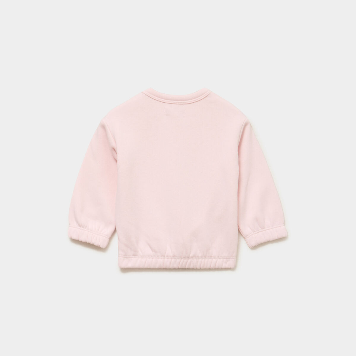 Sweat col rond manches longues rose clair b&eacute;b&eacute; fille