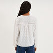 Blouse broderie anglaise manches longues blanc femme