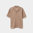 Chemise col cubain manches courtes taupe homme