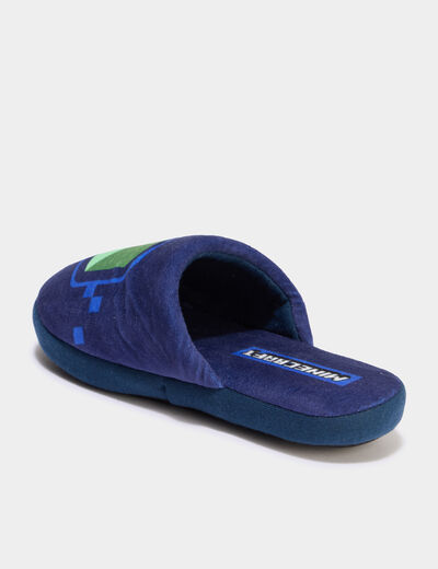 Chaussons mules Minecraft bleu gar&ccedil;on