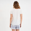 Ensemble pyjama short et t-shirt coton bleu gris femme